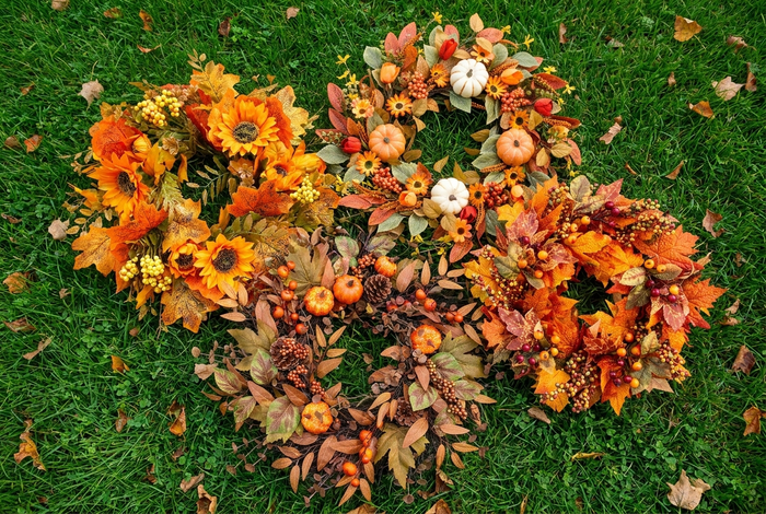 Homemade Harvest Autumn Wreath