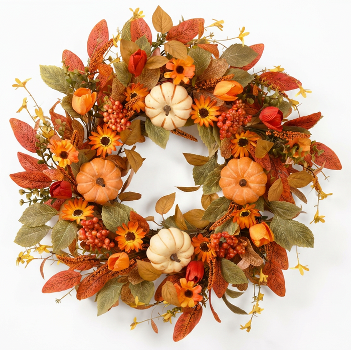 Homemade Harvest Autumn Wreath