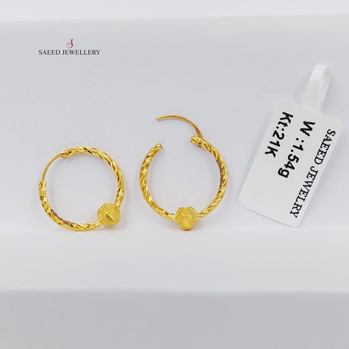 21K حلق ذبلة-مجوهرات الشيخ سعيد-Saeed Jewelry