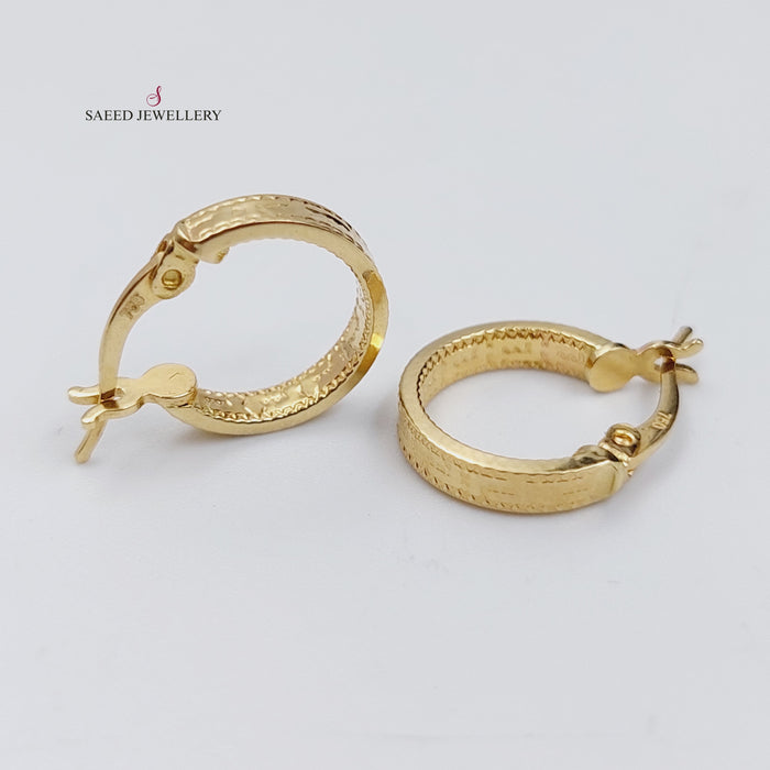 18K Rounded Earrings Made of 18K Yellow Gold by Saeed Jewelry-23134