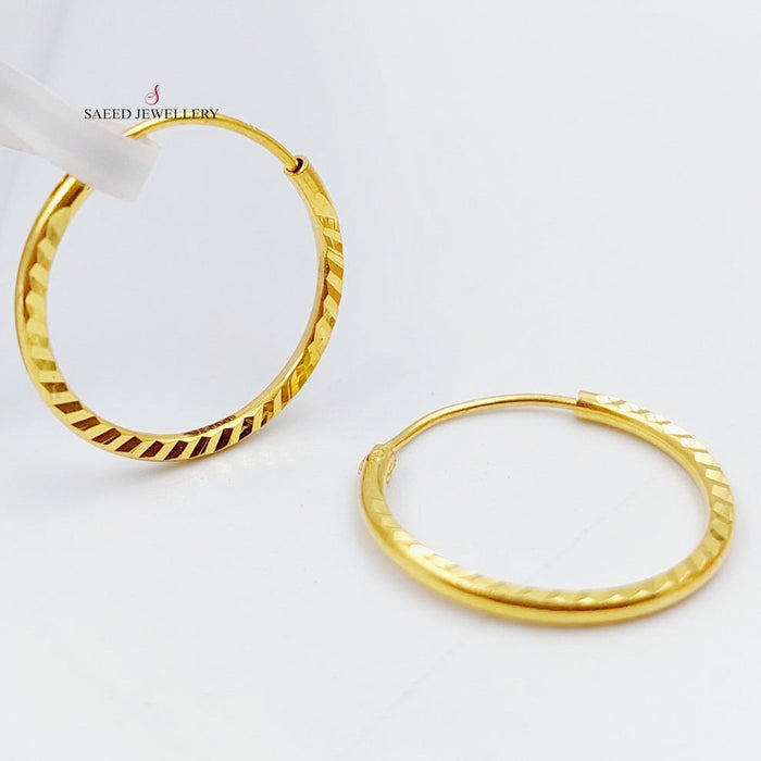 21K Rounded Earrings Made of 21K Yellow Gold by Saeed Jewelry-25569