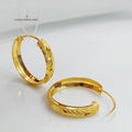Rounded Earrings Made Of 21K Yellow Gold by Saeed Jewelry-27416