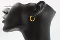 21K Rounded Earrings Made of 21K Yellow Gold by Saeed Jewelry-حلق-ذبلة-1