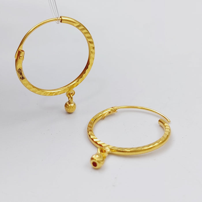 21K Rounded Earrings Made of 21K Yellow Gold by Saeed Jewelry-25696