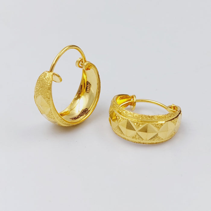 21K Rounded Earrings Made of 21K Yellow Gold by Saeed Jewelry-25573