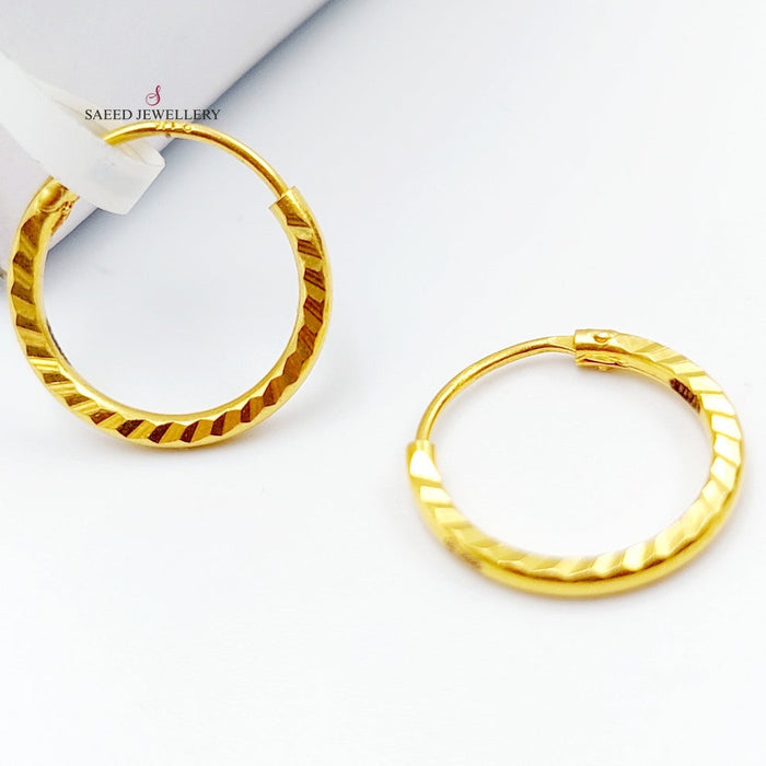 21K Rounded Earrings Made of 21K Yellow Gold by Saeed Jewelry-26728