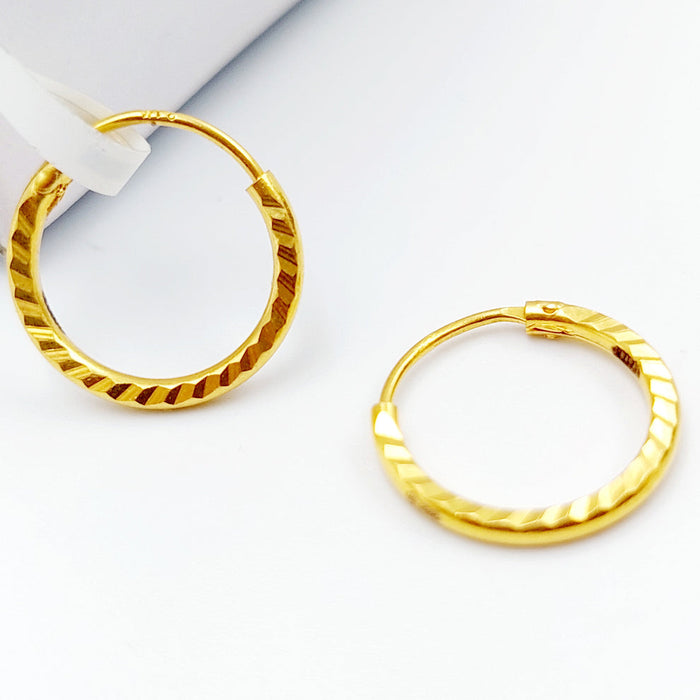 21K Rounded Earrings Made of 21K Yellow Gold by Saeed Jewelry-26496