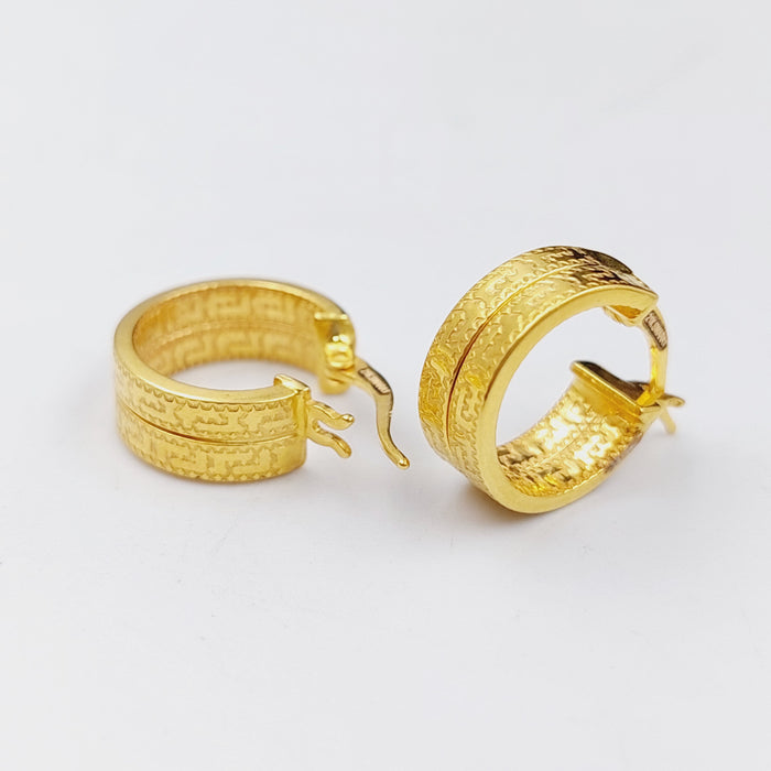 21K Rounded Earrings Made of 21K Yellow Gold by Saeed Jewelry-25310