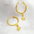 Rounded Earrings Made Of 21K Yellow Gold by Saeed Jewelry-27419