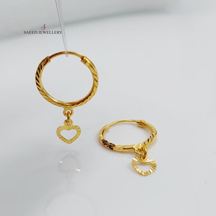 Rounded Earrings Made Of 21K Yellow Gold by Saeed Jewelry-27420
