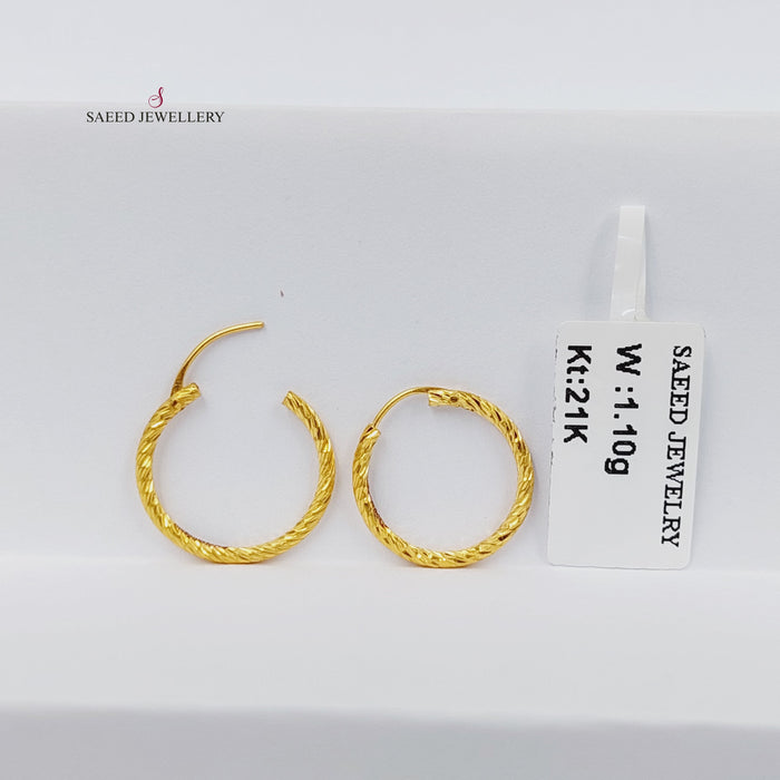 21K حلق ذبلة-مجوهرات الشيخ سعيد-Saeed Jewelry