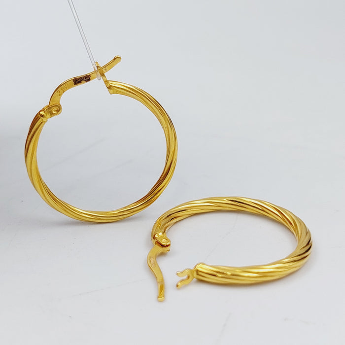 21K Rounded Earrings Made of 21K Yellow Gold by Saeed Jewelry-25316