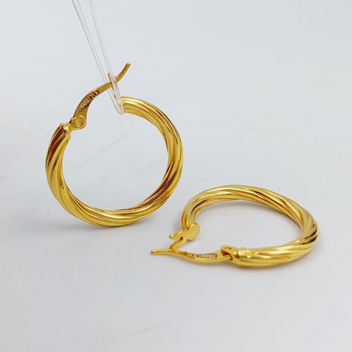 21K Rounded Earrings Made of 21K Yellow Gold by Saeed Jewelry-25315