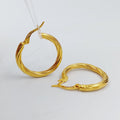 21K Rounded Earrings Made of 21K Yellow Gold by Saeed Jewelry-25315
