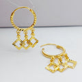 21K Rounded Earrings Made of 21K Yellow Gold by Saeed Jewelry-25576