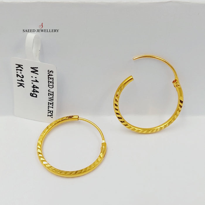 21K حلق ذبلة-مجوهرات الشيخ سعيد-Saeed Jewelry
