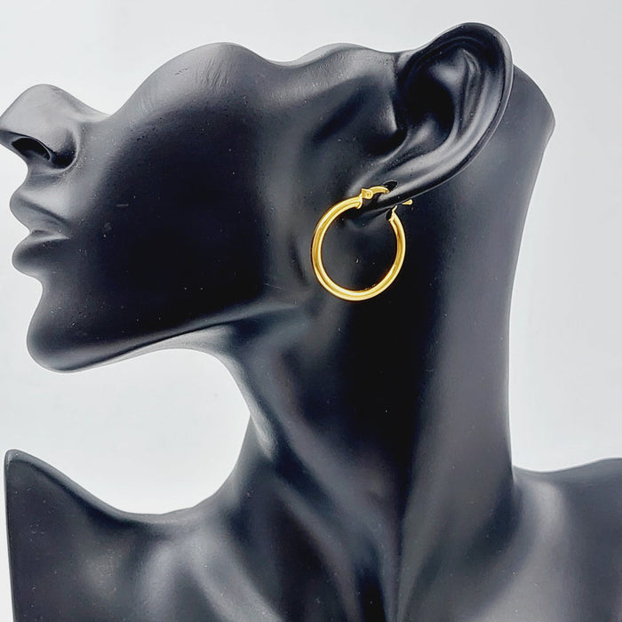 21K Rounded Earrings Made of 21K Yellow Gold by Saeed Jewelry-25314