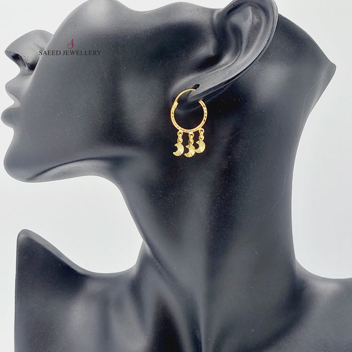 Rounded Earrings Made Of 21K Yellow Gold by Saeed Jewelry-27417