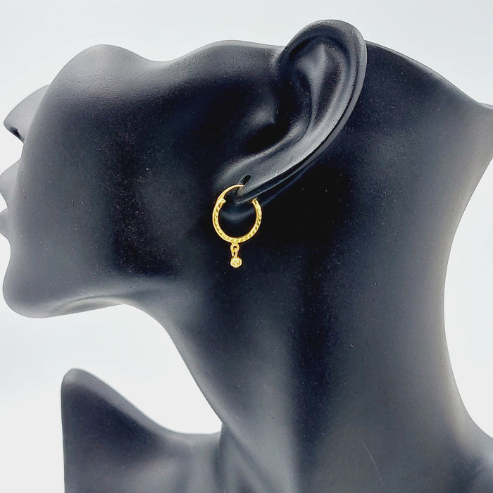 21K Rounded Earrings Made of 21K Yellow Gold by Saeed Jewelry-25697