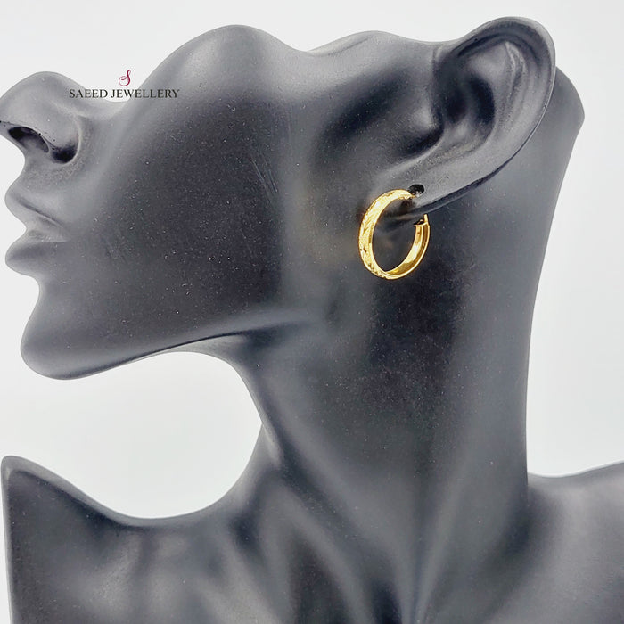 Rounded Earrings Made Of 21K Yellow Gold by Saeed Jewelry-27416