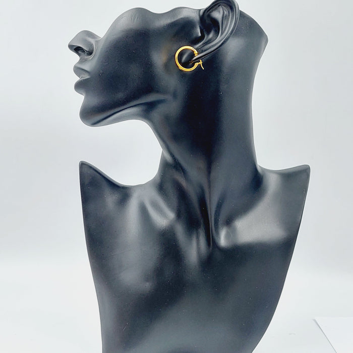 21K Rounded Earrings Made of 21K Yellow Gold by Saeed Jewelry-25313