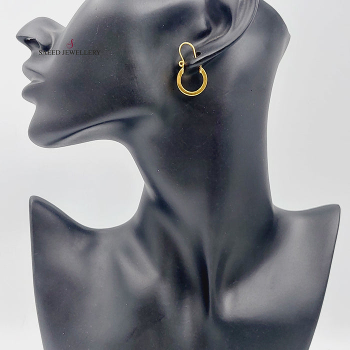21K Rounded Earrings Made of 21K Yellow Gold by Saeed Jewelry-26762
