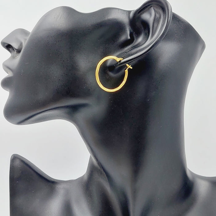 21K Rounded Earrings Made of 21K Yellow Gold by Saeed Jewelry-25318