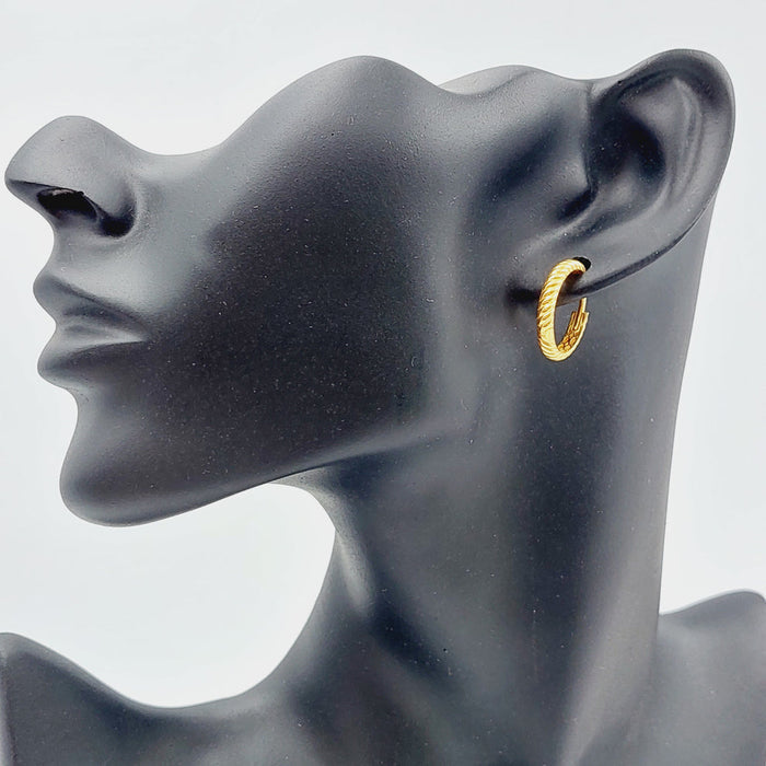 21K Rounded Earrings Made of 21K Yellow Gold by Saeed Jewelry-25598