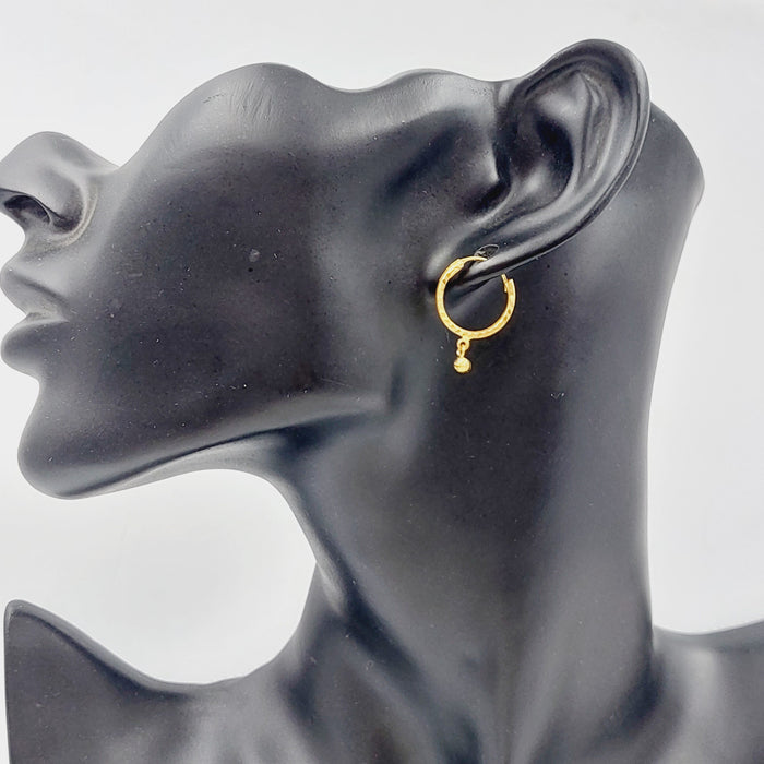 21K Rounded Earrings Made of 21K Yellow Gold by Saeed Jewelry-25698