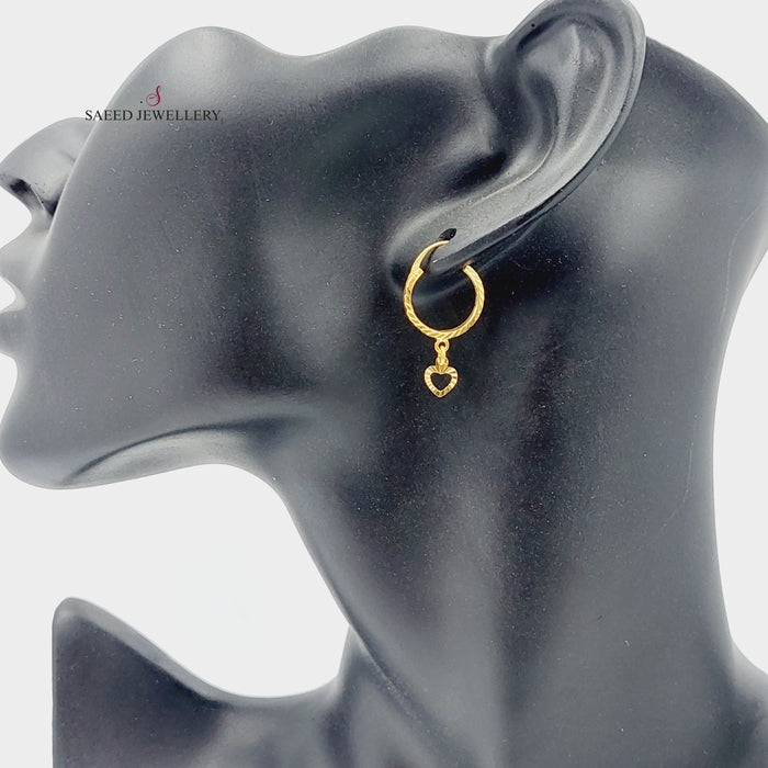 Rounded Earrings Made Of 21K Yellow Gold by Saeed Jewelry-27420