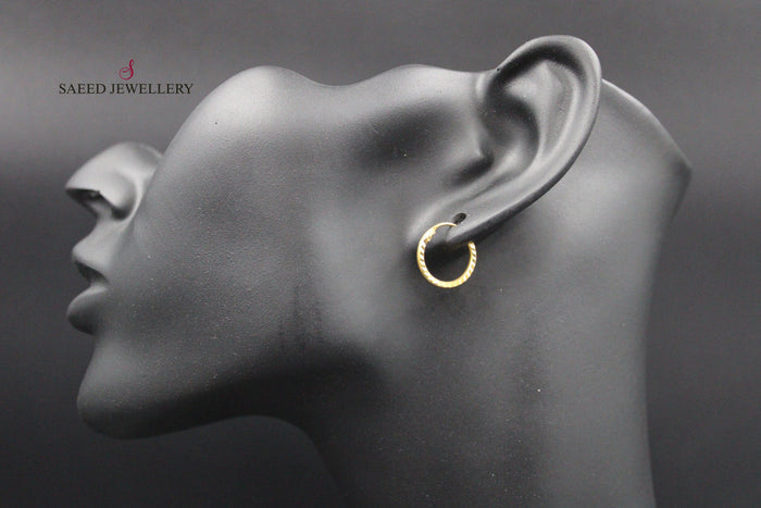 21K Rounded Earrings Made of 21K Yellow Gold by Saeed Jewelry-26489