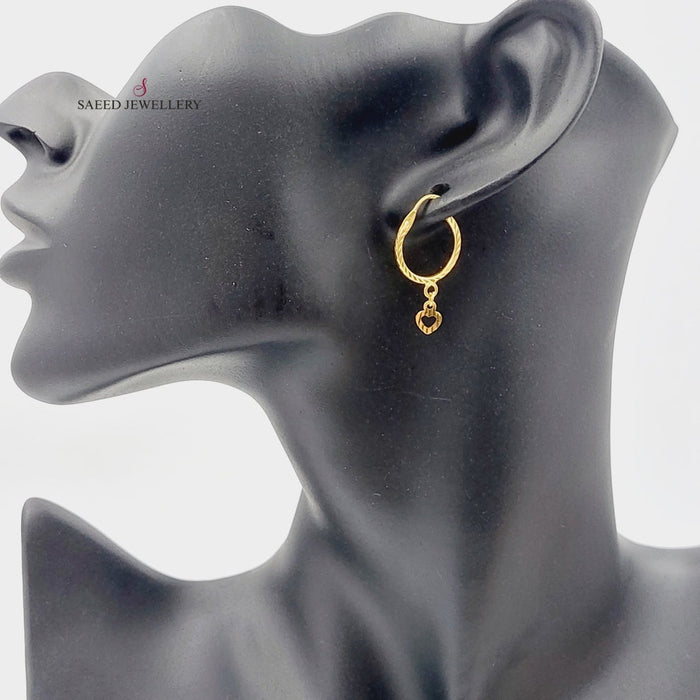 Rounded Earrings Made Of 21K Yellow Gold by Saeed Jewelry-27741
