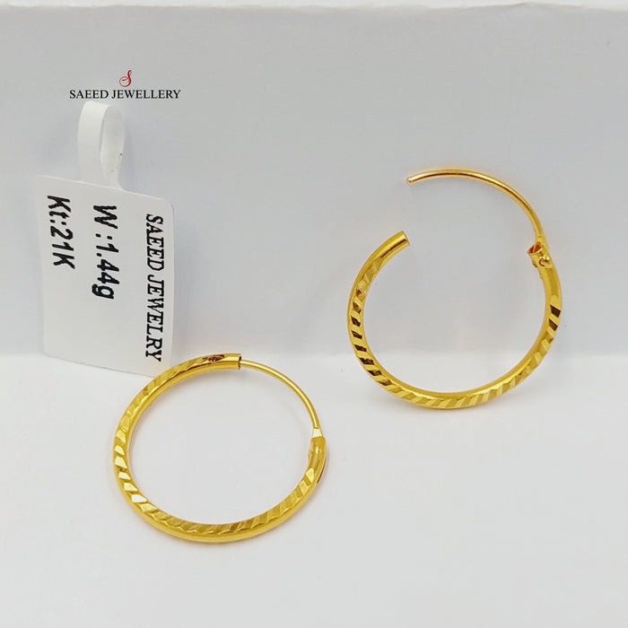 21K حلق ذبلة-مجوهرات الشيخ سعيد-Saeed Jewelry