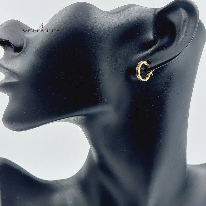 18K Rounded Earrings Made of 18K Yellow Gold by Saeed Jewelry-23134