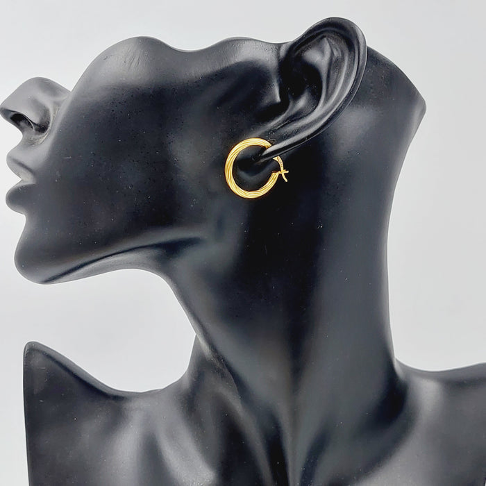 21K Rounded Earrings Made of 21K Yellow Gold by Saeed Jewelry-25315