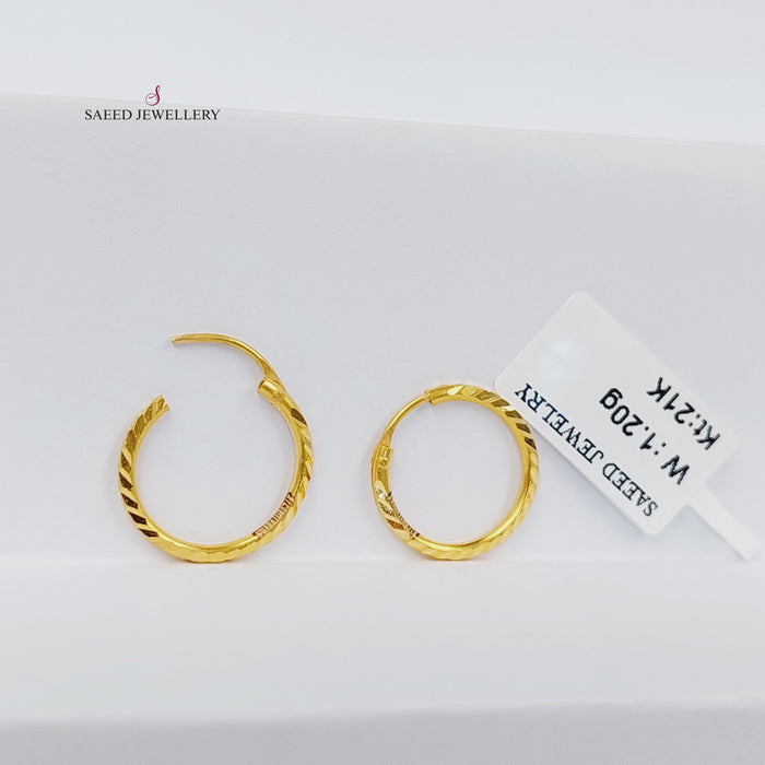 21K حلق ذبلة-مجوهرات الشيخ سعيد-Saeed Jewelry