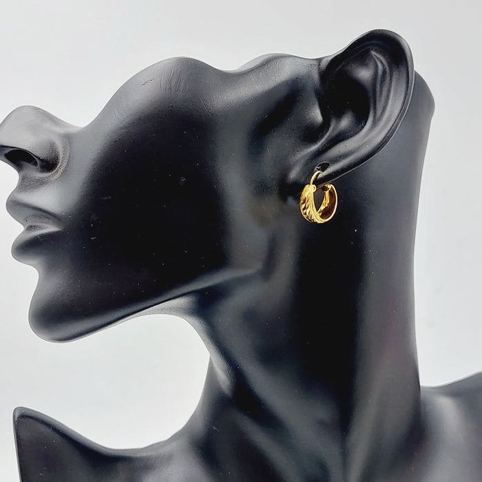 21K Rounded Earrings Made of 21K Yellow Gold by Saeed Jewelry-25574