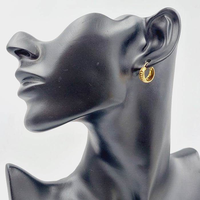 21K Rounded Earrings Made of 21K Yellow Gold by Saeed Jewelry-25571