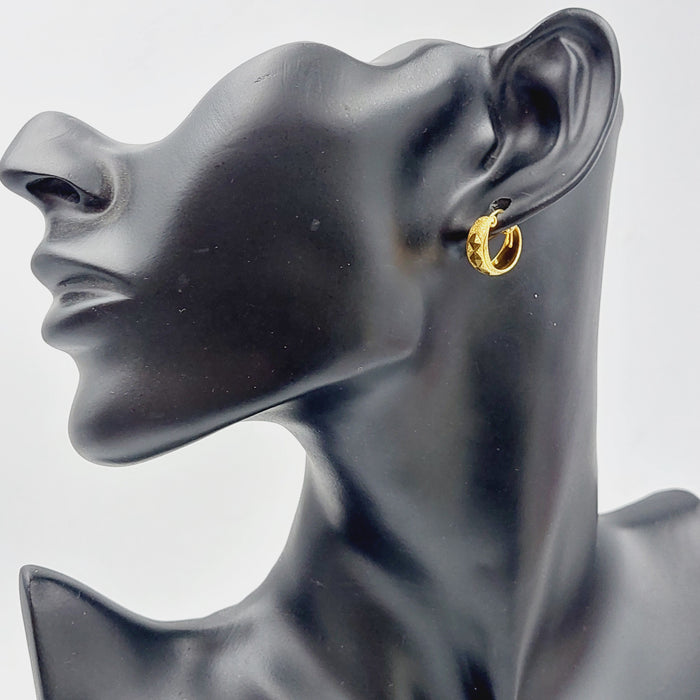 21K Rounded Earrings Made of 21K Yellow Gold by Saeed Jewelry-25573