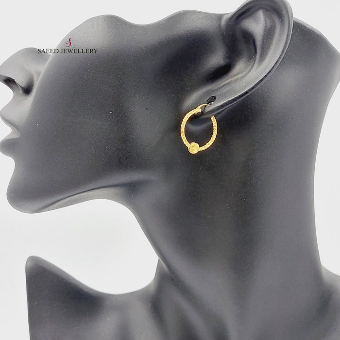 21K حلق ذبلة-مجوهرات الشيخ سعيد-Saeed Jewelry
