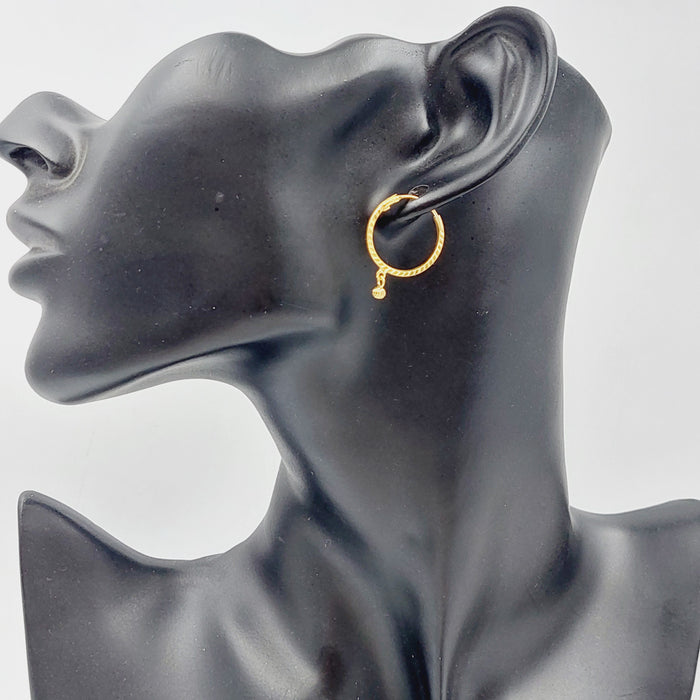 21K Rounded Earrings Made of 21K Yellow Gold by Saeed Jewelry-25696