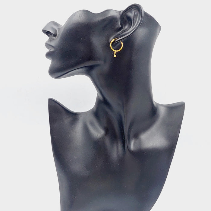 21K Rounded Earrings Made of 21K Yellow Gold by Saeed Jewelry-25698