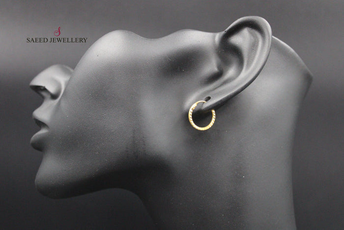 21K Rounded Earrings Made of 21K Yellow Gold by Saeed Jewelry-25575