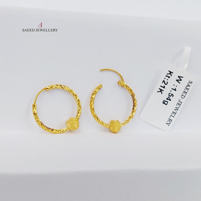 21K حلق ذبلة-مجوهرات الشيخ سعيد-Saeed Jewelry