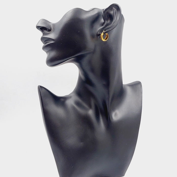 21K Rounded Earrings Made of 21K Yellow Gold by Saeed Jewelry-25571