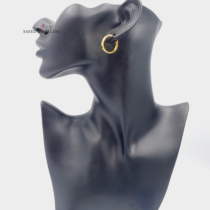 Rounded Earrings Made Of 21K Yellow Gold by Saeed Jewelry-27416