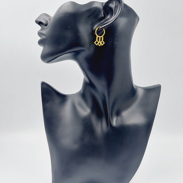 21K Rounded Earrings Made of 21K Yellow Gold by Saeed Jewelry-25576