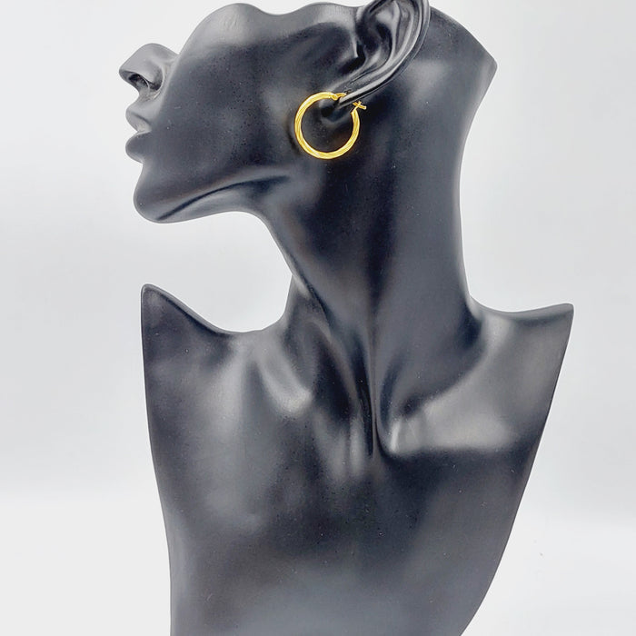 21K Rounded Earrings Made of 21K Yellow Gold by Saeed Jewelry-25316