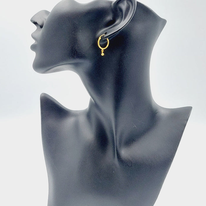 21K Rounded Earrings Made of 21K Yellow Gold by Saeed Jewelry-25700