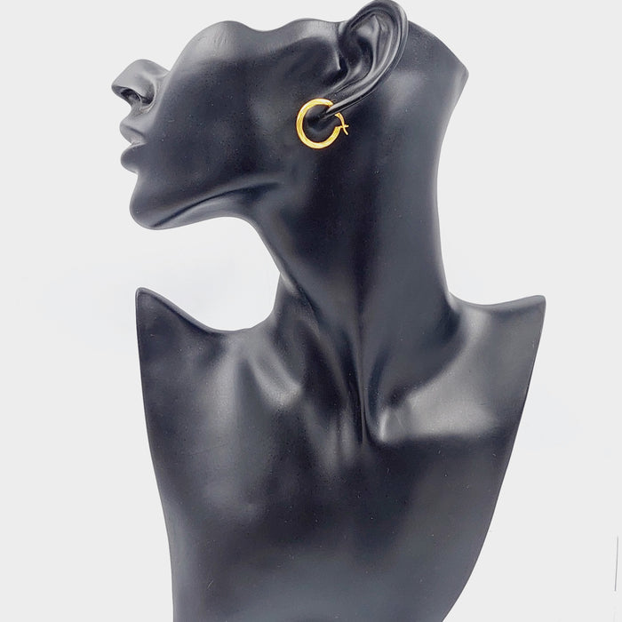 21K Rounded Earrings Made of 21K Yellow Gold by Saeed Jewelry-25315